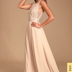 Forever and Always Blush Pink Lace Maxi Dress Lulu's xs